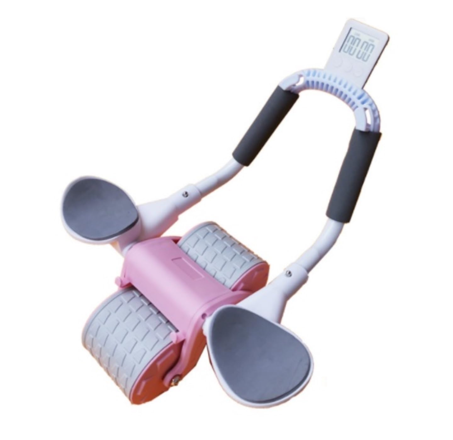 Bauchtrainer Bauchroller Roller-Rad Mit Timer, Automatischer Rückprall, Bauchmuskel-Rad, Ellenbogenstütze, Bauchmuskel-Roller-Rad, Kerntraining Fitnessgeräte(Pink)