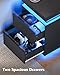 WLIVE Tall Black Nightstand with LED Lights and Charging Station, Modern Night Stand Bedside Table with 2 Wooden Drawers and Sliding Top, End Side Table for Bedroom, Living Room, Office