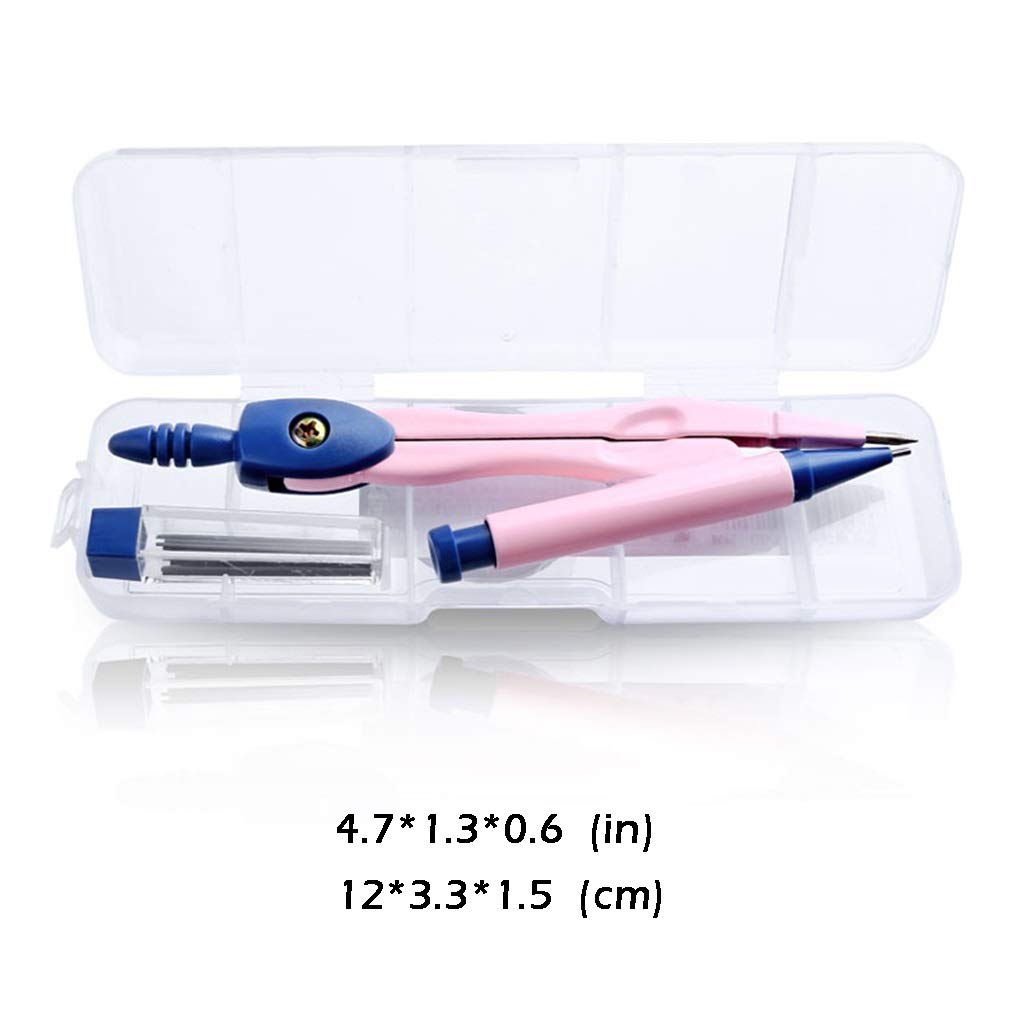 Compasso Semplice Per Studenti, Forniture Per Lo Studio, Grazioso Compasso Ad Arco Con 1 Confezione Di Mina Per Matita Meccanica, Kit Di Matematica E Geometria, Set Di Strumenti Di Misurazione, Rosa