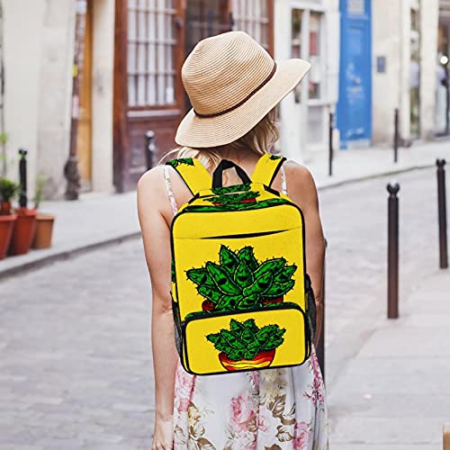 Sac à dos ordinateur portable imprimé cactus jaune idéal pour travail