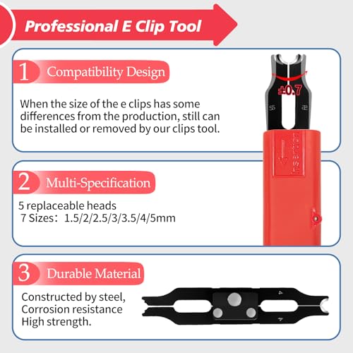Clips E con extractor para quitar anillos de seguridad sin esfuerzo 4