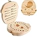 Bebé Dientes Caja, PRIMEHARUI Caja de Dientes, Dientes de Leche en Español, Caja para guardar dientes,Regalo para Niñas en Madera de Souvenir, Acumulación de Dientes (Niño Español)