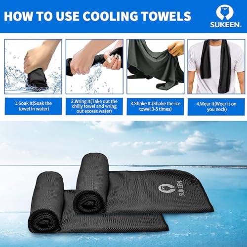 Image of KUEN [4 Pack] Cooling Towel (40 inchx12 inch), Ice Towel, Soft Breathable Chilly Towel, Microfiber Towel for Yoga, Sport, Running, Gym, Workout,Camping, Fitness, Workout & More Activities