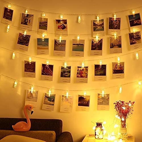 Image of MoonlitDreams 10-LED Photo Clip String Lights - USB Powered, Decorative Fairy Lights for Weddings, Birthdays & Home Decor - Warm White LED Party Lights for Photo, Restaurant & Festival Use
