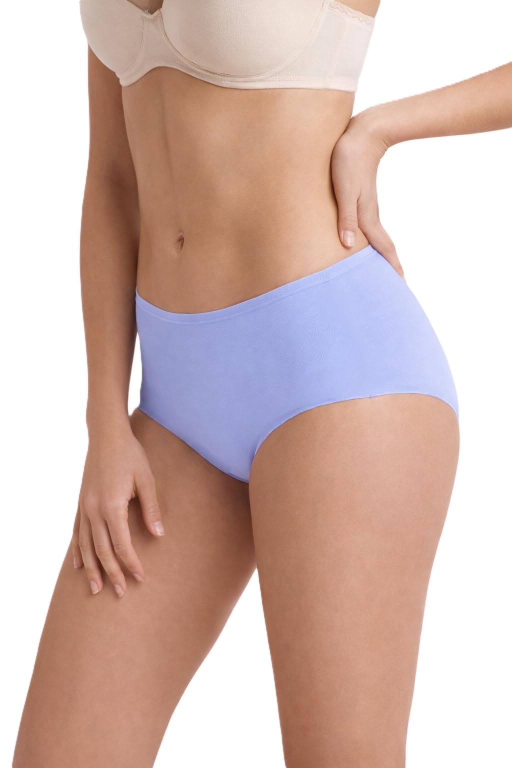 nyora Women Seamless Nylon Panty | Ultra Soft Stretchable Mid Waist Brief | No VPL Innerwear Multicolor Pack of 1-picture-53