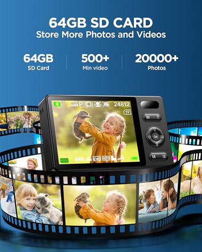 Cámara Digital 48MP 64GB Compacta con Zoom 16X para Niños - Imagen 7