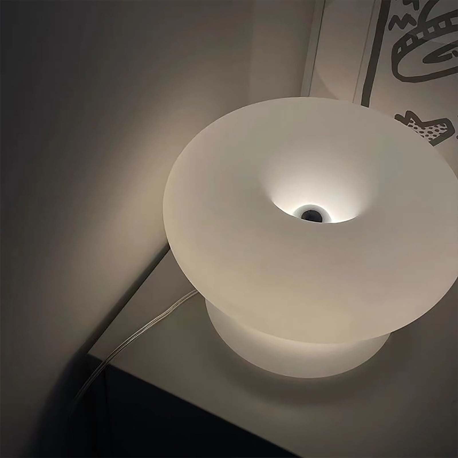 Lampade da scrivania, lampada da scrivania circolare da comodino per camera da letto, ragazza designer celebrità di Internet ornamento in vetro per soggiorno luce notturna, per camera da letto, soggi