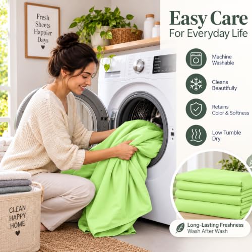 Image of Microfiber Single Size Bedsheet with 2 Pillow Covers | Ultra Soft & Breathable Flat Sheet | Wrinkle-Resistant, Premium Comfort for Everyday Use |Size (60 inch x 90 inch) Sage