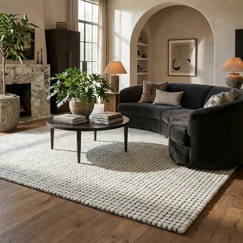 Rug Branch Delina Checkered Washable Indoor Area Rug 8' x 11' Beige & Black by Rug Branch - Used condition - CA$297.40