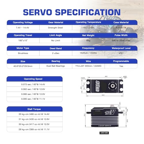 Servo intelligent 3S SA66BVMW pour optimiser la direction des voitures RC sur piste - 5