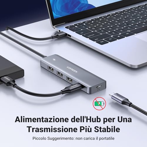 Hub USB 3.0 5Gbps Adattatore Sdoppiatore Multipresa per PC, iMac, Mac Mini, XPS 15, PS5 Compatibile con Disco Rigido, Mouse, Tastiera, Chiavetta, Stampante, 60CM - Hub USB - Immagine 3