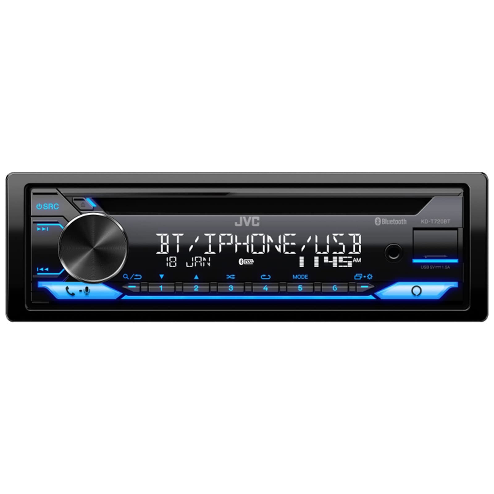 Single DIN AM/FM Radio Bluetooth CD Player Receiver, 4x 6.5