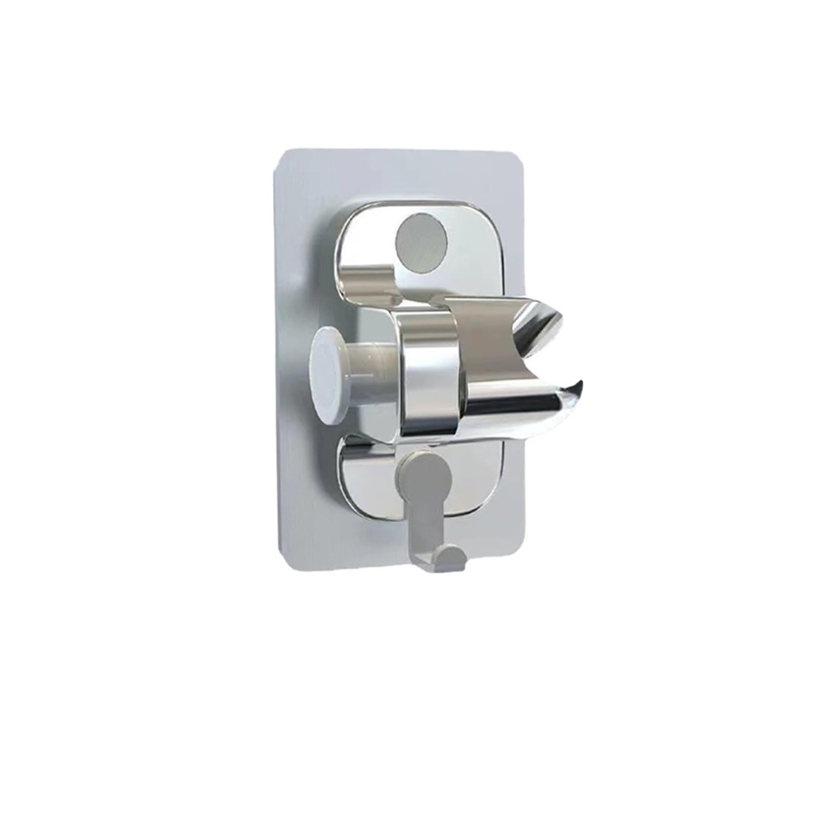 Djskldf Silvery-02 Shower Head Holder 360 Degree Rotation Shower Head Holder Multi Gear Adjustment Bracket Fixed Base Of Nozzle With Hook Accessories(Silvery-02)