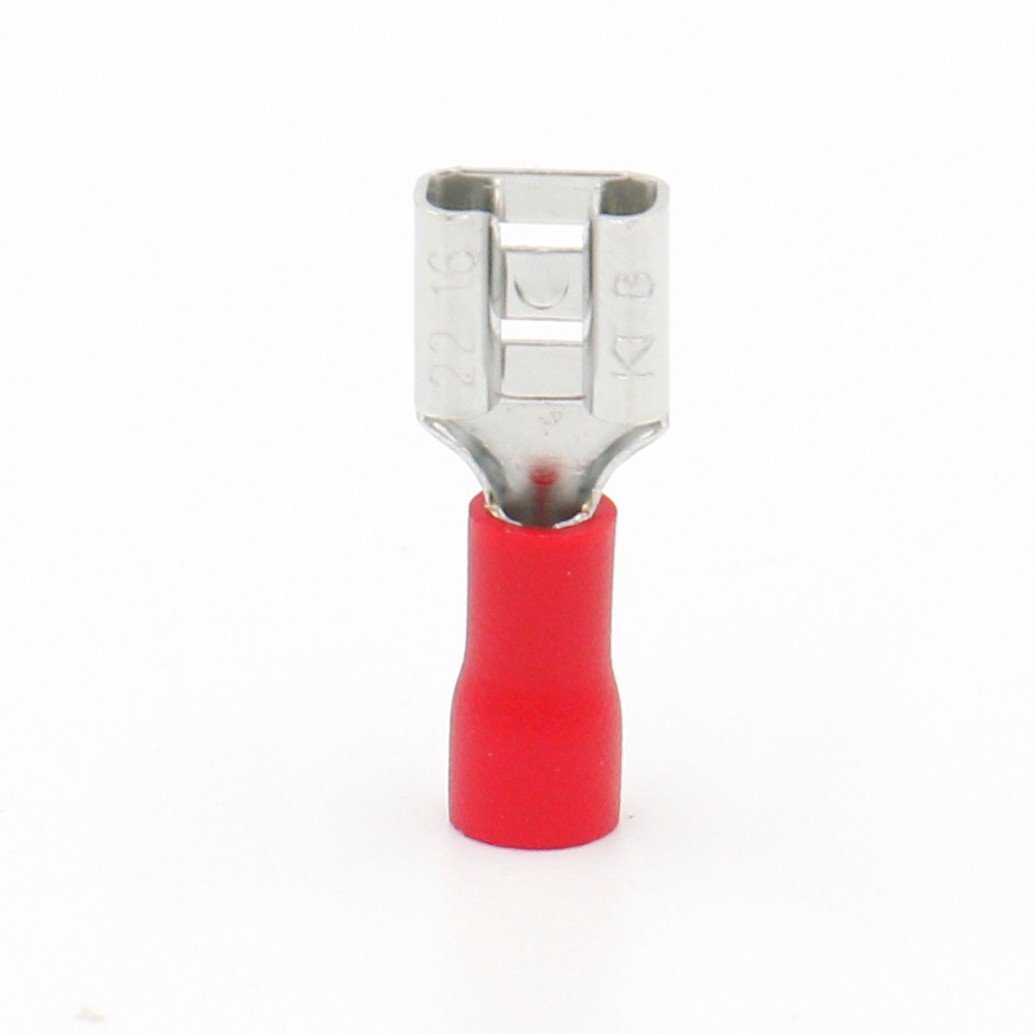 100PCS Red Female Insulated Spade Wire Connector Electrical Crimp Terminal 18-22AWG