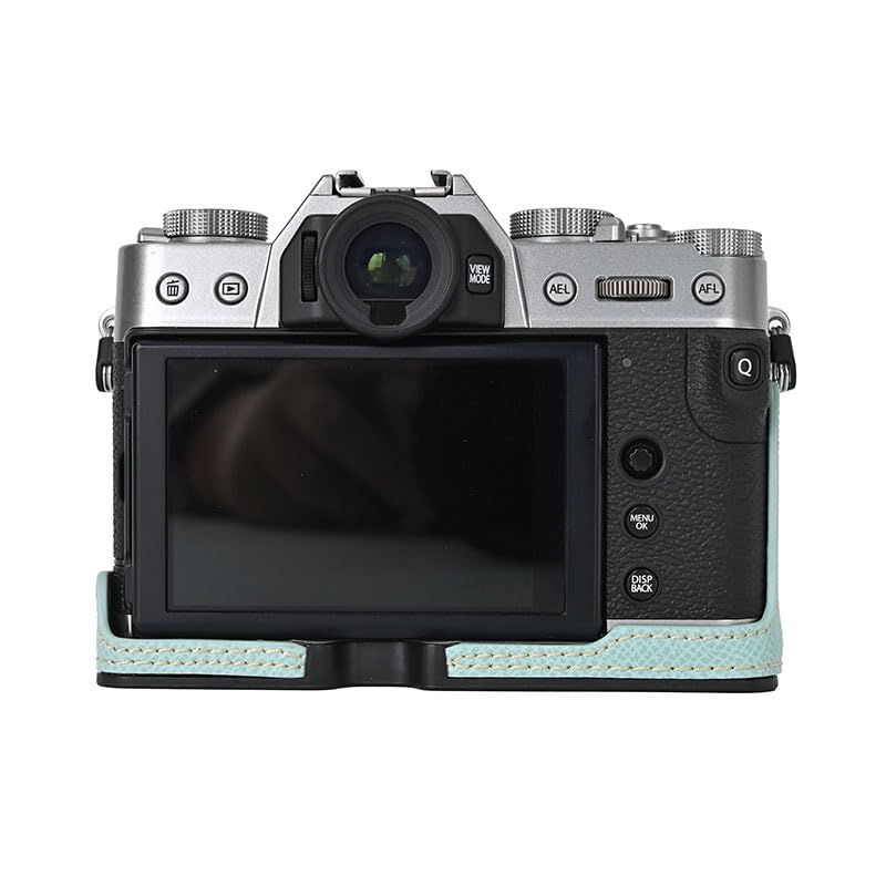 Funda Mitad de Cuero PU para Cámara Fujifilm X-T30 III Azul miniatura 2