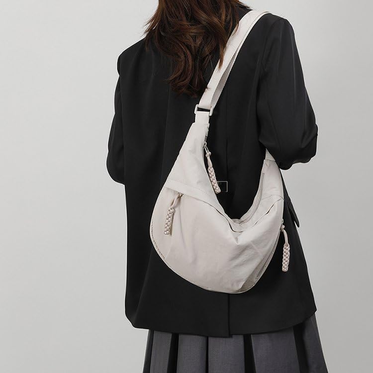 Image of Nylon Crescent Crossbody Bag for Women Shoulder Tote Handbag Casual Sling Bag Dumpling Purse Bag for Outdoor Travel