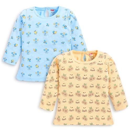 Image of LuvLap Baby Girls 100% Cotton Full Sleeve Girls Top, Pack of 02