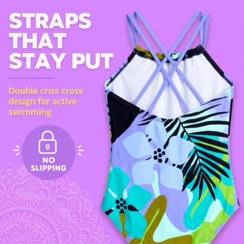 Image of Kanu Surf Girls Jasmine Beach Sport Halter One Piece Swimsuit