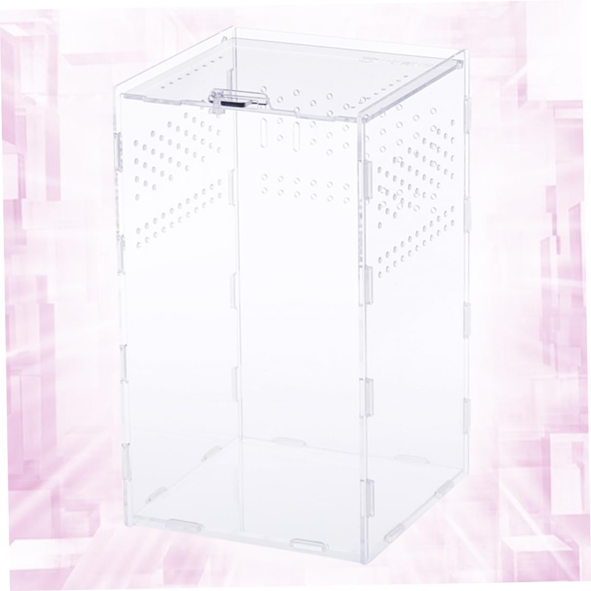 Hemobllo Caja de Cría para Reptiles Acrílica Transparente Ventilación Desmontable para Alimentación de Insectos y Alojamiento Confortable