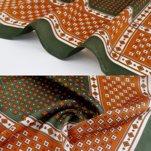 Image of 27.5 Inches Square Silk Feeling Neck Scarf for Men Necktie Silk Bandanas Pocket Square Cowboy Scarves