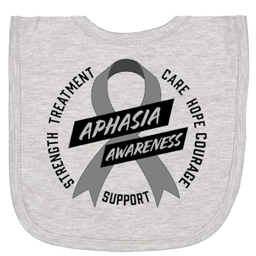 inktastic Aphasia Awareness Gray Ribbon- Care, Hope, Courage Newborn Bib
