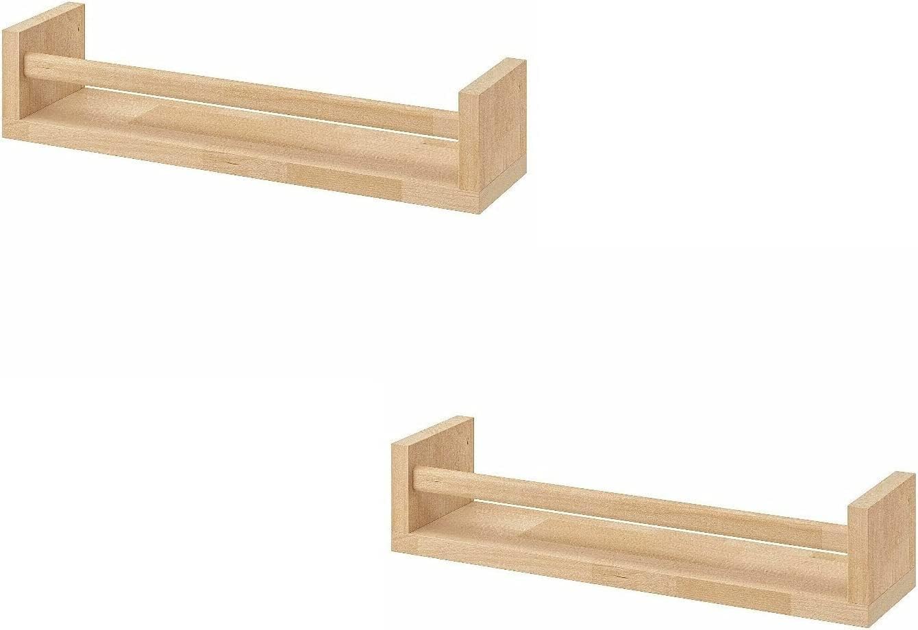 HOMION Spice Jar Rack Natural Wood Wall mounted spice jar racks multi use book shelf kids shelf kitchen bathroom (2)