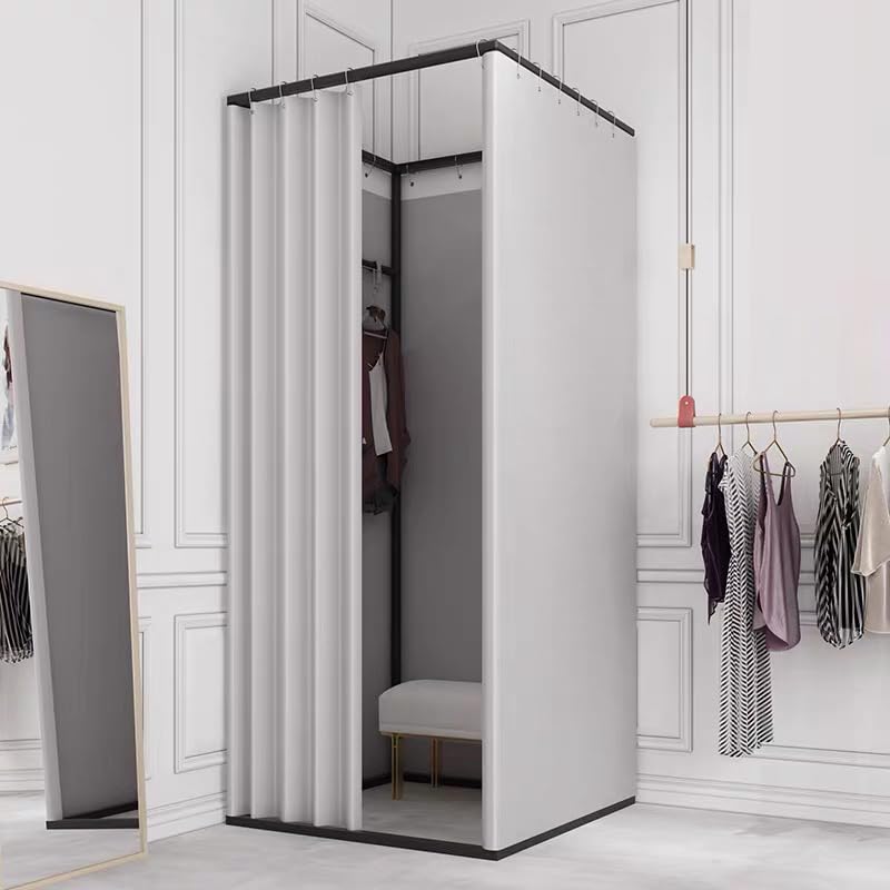 Clothing Store Fitting Room, Portable Changing Room with Shading Curtain Used in Office, Mall, Boutique, Home, Movable Temporary Mobile Privacy