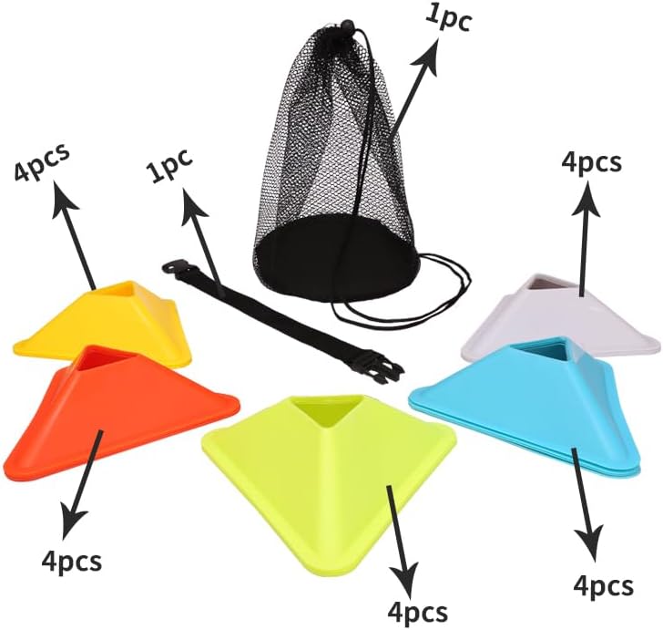 Plastic Cones 20/40PCS Triangle Soccer Training Disc Cones Football Sign Cone Agility For Outdoor Indoor Games(20PCS)