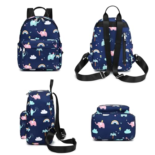 Image of Elephant Mini Backpack Women Girls, Small Backpack Purse for Adults Teens Kids School Travel (Blue)