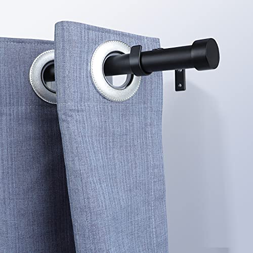 Olv 2 Pack Black Curtain Rods For Window 28-48 Inch, Adjustable Single Window Curtain Rods With End Cap Design Finials,Drapery Rods Of Window Treatment,1 Inch Diameter,Matte Black #TOP2