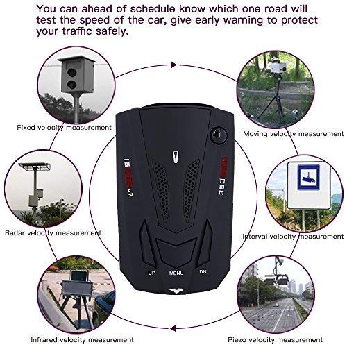 2020 Radar Detector V7 for Cars, Voice Alert and Car Speed Alarm System City/Highway Mode 360 Degree, with LED Display for Cars, Detection Radar Detectors - Thumbnail 6
