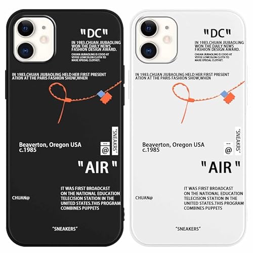 nurkorki [2 Packs] Case for iPhone 11 6,1", Sports Shoes Brand Label Creative Unqiue Design Drawings Cover with Slim Soft TPU Shockproof Phone Protective Case for Boys Man for iPhone 11 Black