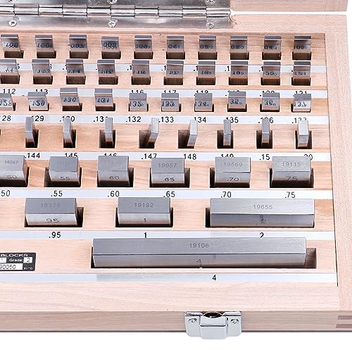 Image of Accusize Steel Gage Block Set, Grade AS-2, 81 Pc, P900-S583 | ASME B89.1.9-2002, Hardened Steel, Corrosion-Resistant, with Certificate of Inspection