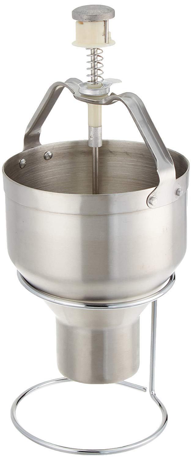 New Star Foodservice 37470 Commercial Grade Stainless Steel 18/8 Pancake Dispenser with Stand, Silver