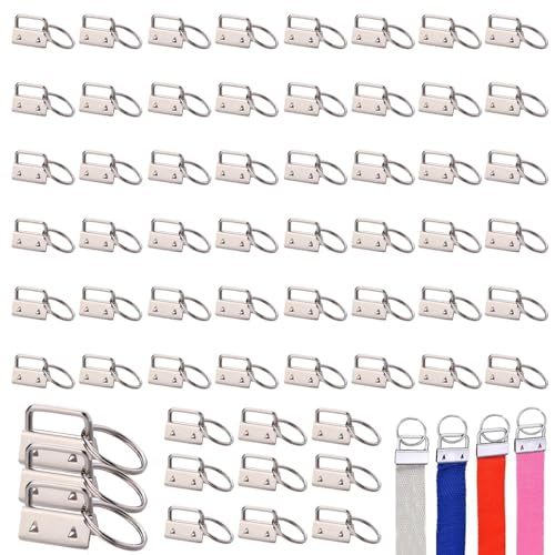 Dulynva 60 Piezas Llavero Hardware de Muñeca 26mm Llavero de Hardware de Pulsera Metal Clips para Llaveros para Pulseras de Bricolaje, Llaveros Hacer, Mochila Correas (Plata)
