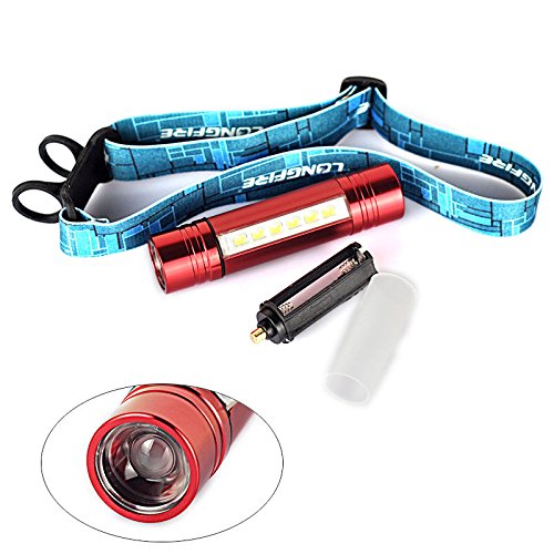 Generic RED Mini 2 in1 LED Flashlight 3 Modes Headlamp Q5+6*LED 18650