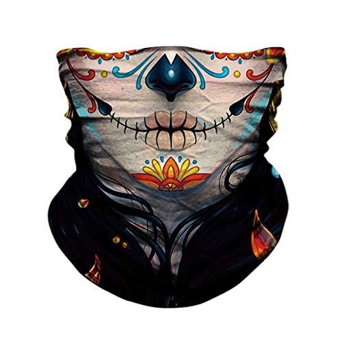 Image of Skull Face Sun Mask Half,Bandanas,Neck Gaiter, Headwear, Headband for Fishing, Hunting,Yard Work