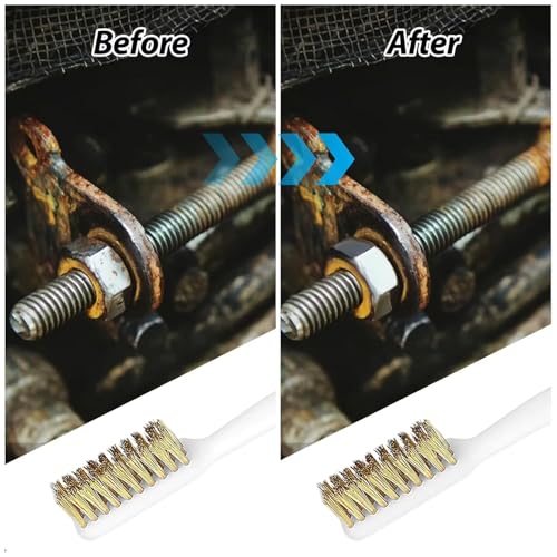 Image of 3 Pcs Copper Wire Brush, 6.7 inch Small Brass Brush, 3D Printer Nozzle Cleaner Tool, Copper Cleaning Toothbrush, Cleaning Wire Bristle for Cleaning Welding Slag and Rust
