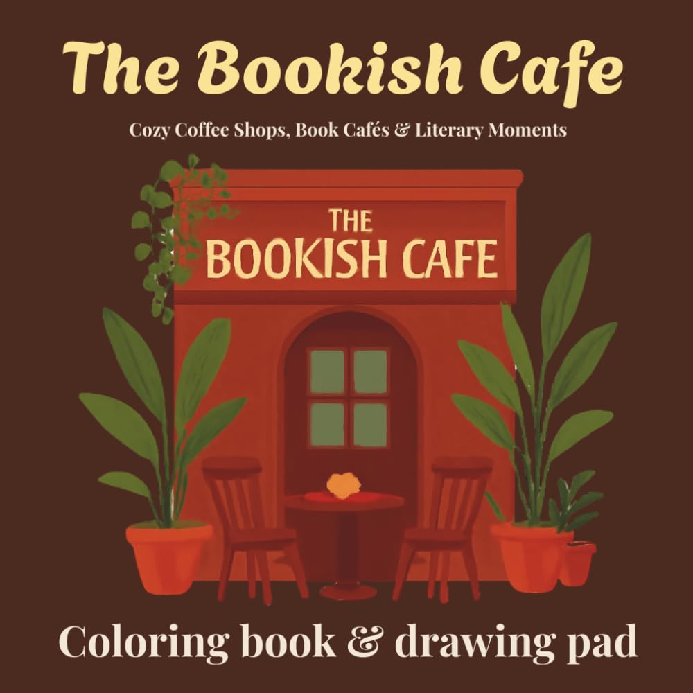 The Bookish Cafe: Cozy Coffee Shops, Book Cafés & Literary Moments (The Bookish Escape Coloring Book Collection)