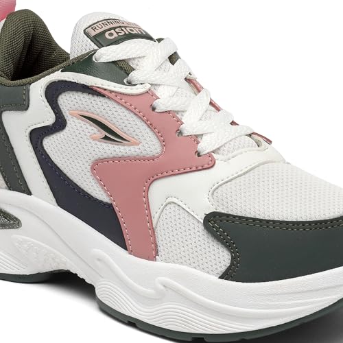 Image of ASIAN Aroma-02 Women's Chunky Sneakers | Lightweight Memory Foam Cushioning | Breathable Mesh Upper | Stylish Thick-Sole Casual Shoes
