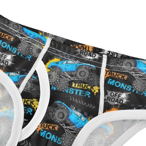 Boys' Exclusive Briefs Toddler Underwear 95% Combed Cotton Boxerbriefs 2T Monster Truck Pattern Cars 64