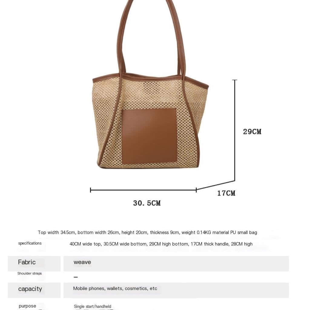 borsa paglia Borsa In Paglia Intrecciata Borsa Da Spiaggia A Spalla Vuota Nuova Estate Borsa For Pendolari For Madre E Bambino Borse a tracolla
