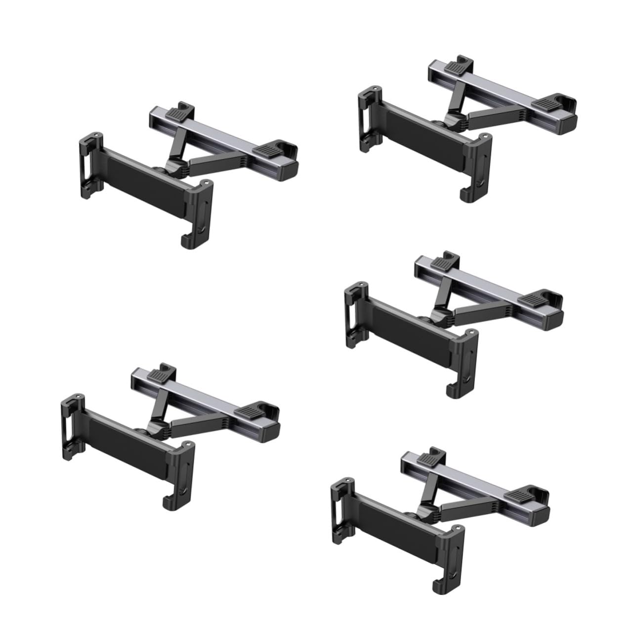 5 Pièces Support Téléphone Voiture Appui-tête Réglable Abs pour Tablette et Smartphone Siège Arrière