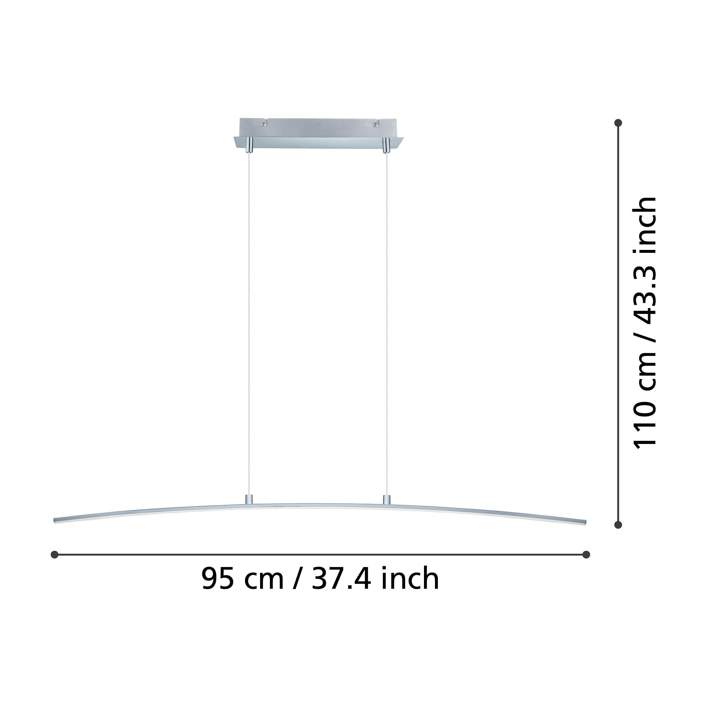 Eglo LED lámpara colgante Lasana, lámpara suspendida de una luz, lámpara | de techo de aluminio, acero y plástico, color: cromo, blanco