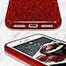 MATEPROX Compatible with iPhone 8 Plus case,Compatible with iPhone 7 Plus Glitter Bling Sparkle Cute Girls Women Protective Christmas Case (Red)
