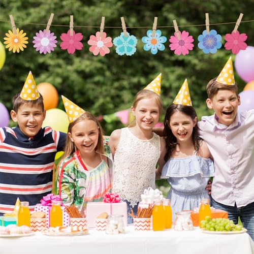Image of Flowers Glitter Cutouts - 100Pcs Versatile Colorful Floral Cut-Outs Springtime Flowers Shaped Paper Die Cut for Spring Summer Party Baby Shower Home School Classroom Bulletin Border Wall Decorations