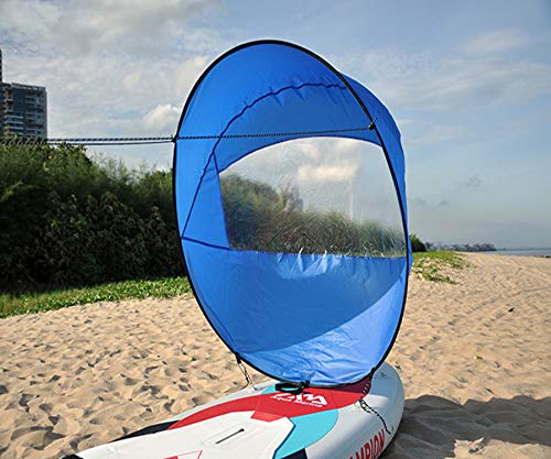 Diintor 42inch Wind Sail, Fold-able Downwind Sail for Kayaks, Canoes, Inflatable Boats, Paddle Board (Blue)