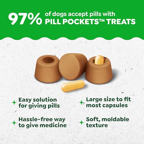 Image of Greenies Pill Pockets for Dogs Large Size, Dog Treat Pouch for Capsule Medication, Peanut Butter Flavor, 7.9 oz. Pouch