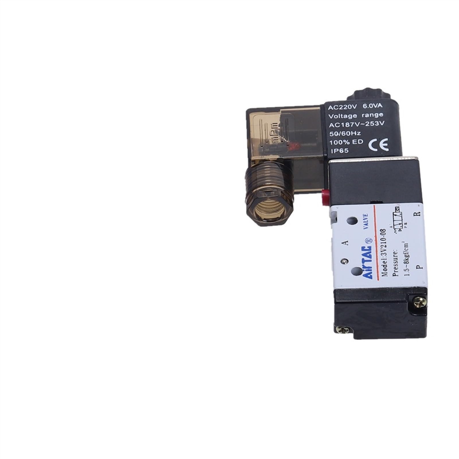Cihatsln Only 3V210-08 3 Way 2 Position Air Directional Control Solenoid Valve 3V210-08 Muffler Dc12v Dc24v Ac110v Ac220v(Ac 110V)