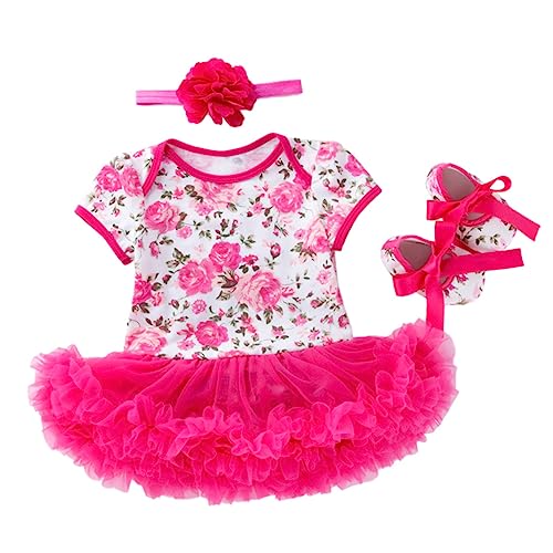 Yardwe Children's Skirt Suit Toddler Outfits for Girls Born Clothes Short Sleeve Dress Cartoon Skirt Gauze Dress with Headband